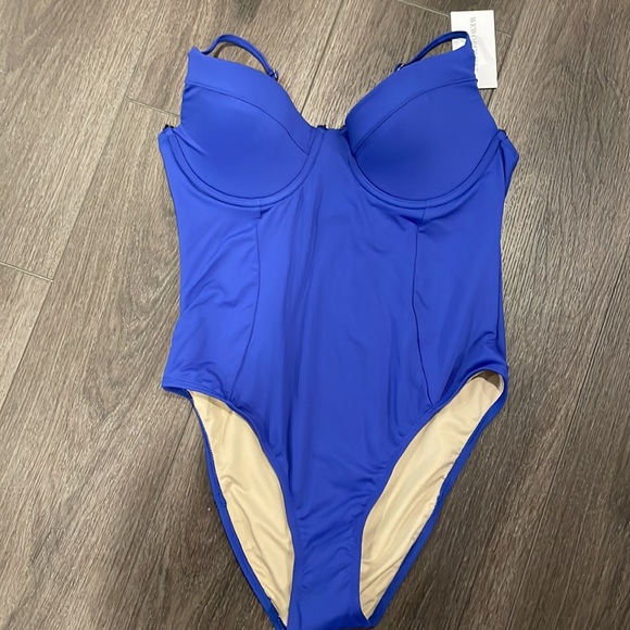 WE WORE WHAT Sweetheart Underwire One-piece Swimsuit Large new NO belt - Picture 4 of 5